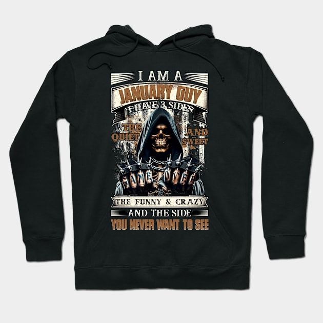 Skull I'm A December Guy I Have 3 Sides Birthday The Quiet & Sweet Hoodie by Buleskulls 